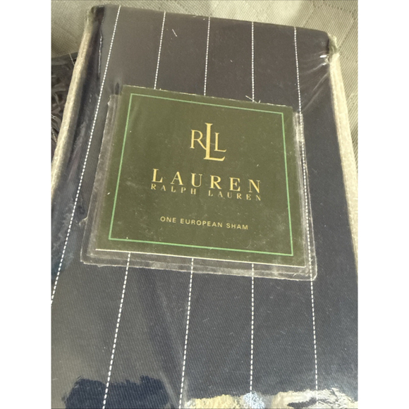 Ralph Lauren Worth Avenue Navy Blue Blazer Stripe King Shams New Vintage - Picture 3 of 5